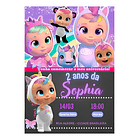 Convite Digital  Tema Cry Babies   Lilás 2