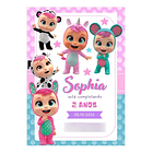 Convite Digital  Tema Cry Babies   Lilás 3