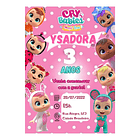 Convite Digital  Tema Cry Babies   Lilás 5