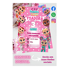 Convite Digital  Tema Cry Babies   Lilás 6