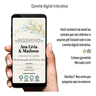 Convite De Casamento Interativo Dourado Folha Verde-claro 2
