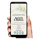 Convite De Casamento Interativo Dourado Folha Verde-claro 3