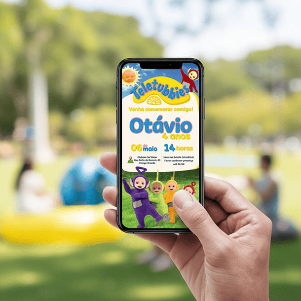 Convite  Digital  Teletubbies 1