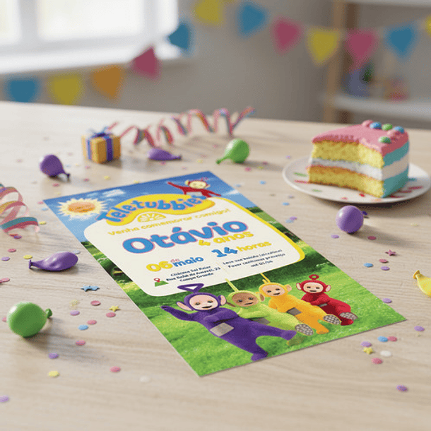 Convite  Digital  Teletubbies 3