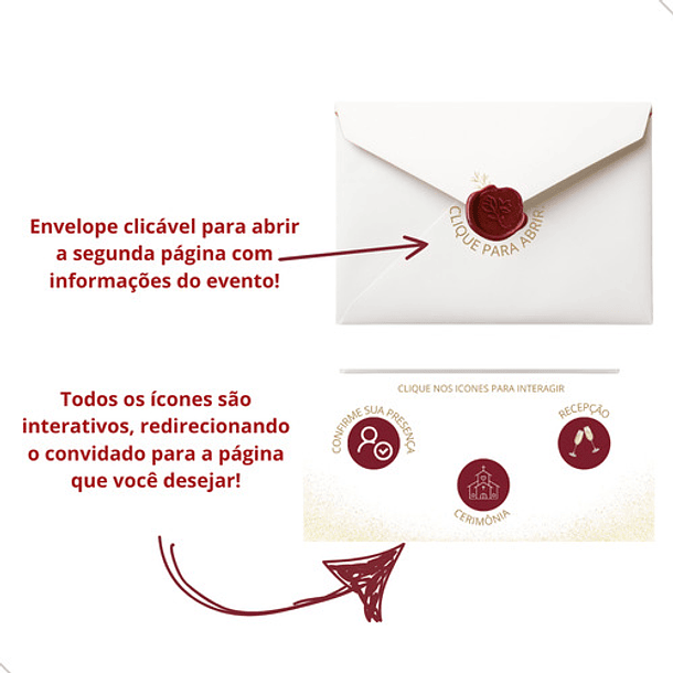 Convite Casamento Digital Interativo Floral Marsala 5