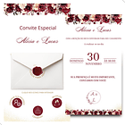 Convite Casamento Digital Interativo Floral Marsala 6
