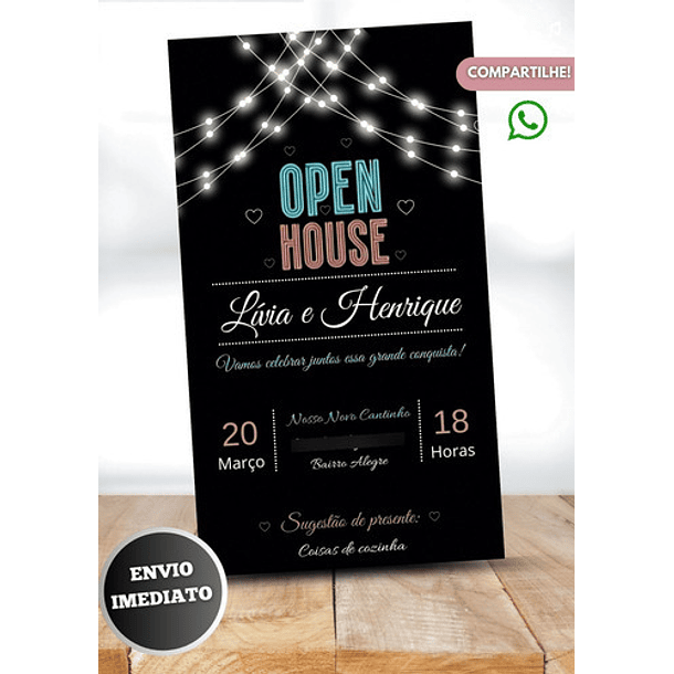 Convite Digital Chá De Casa Nova  Preto 2