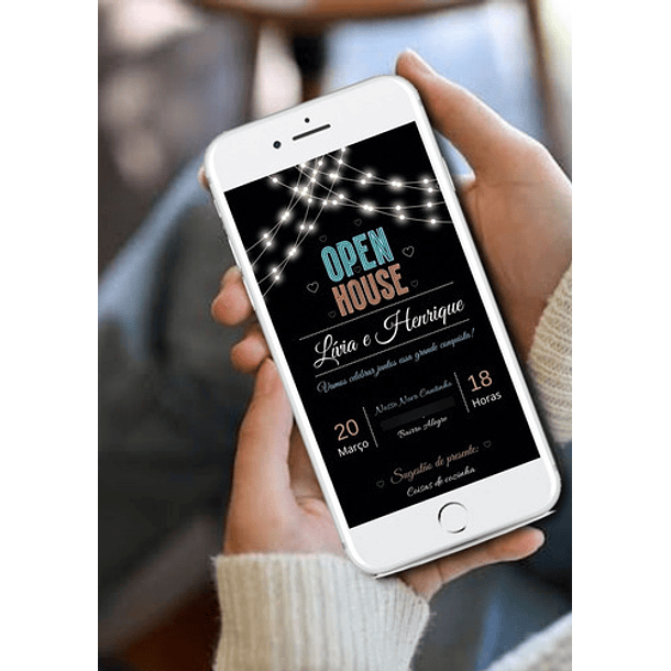 Convite Digital Chá De Casa Nova  Preto 3