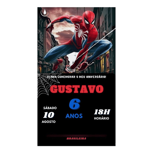 Convite Digital  Homem Aranha   Vermelho 4