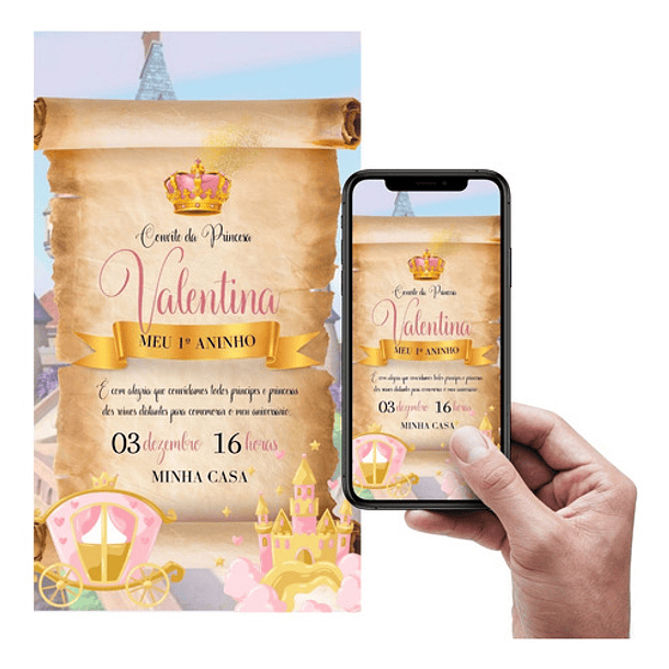 Convite  Digital  Realeza Princesa 1