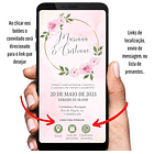 Convite  Digital Interativo Casamento Floral Rosa 6