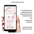Convite  Digital Interativo Casamento Floral Rosa 7