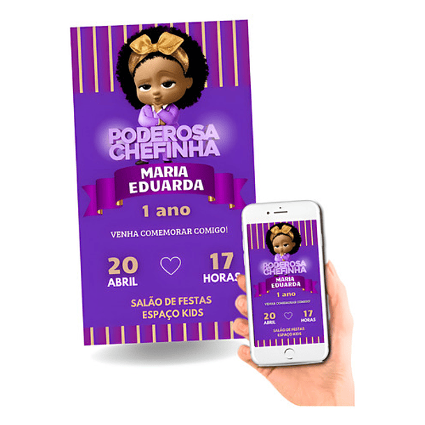 Convite Digital Poderosa Chefinha   Roxa 1