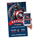 Convite Digital Capitão América    Azul-marinho 1