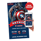 Convite Digital Capitão América    Azul-marinho 3