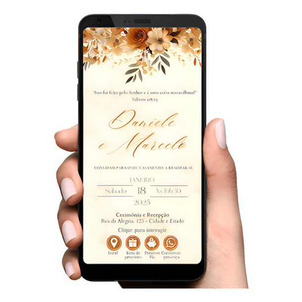 Convite De Casamento Digital Interativo Terracota Terracota 1