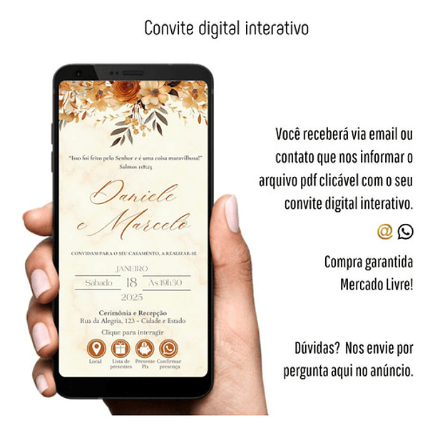Convite De Casamento Digital Interativo Terracota Terracota 6