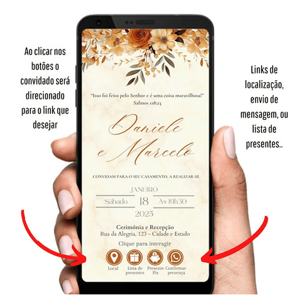 Convite De Casamento Digital Interativo Terracota Terracota 7