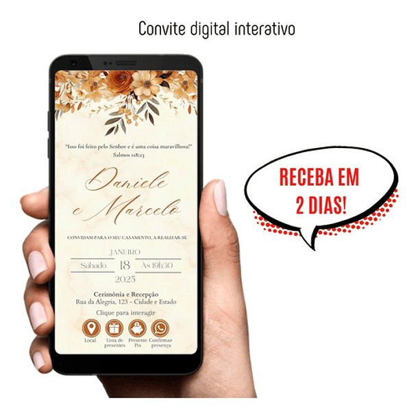 Convite De Casamento Digital Interativo Terracota Terracota 8