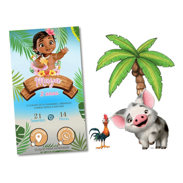 Convite Digital Interativo Moana Baby 4