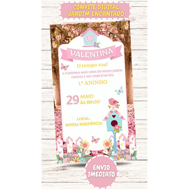 Convite Digital Jardim Encantado    Rosa 3