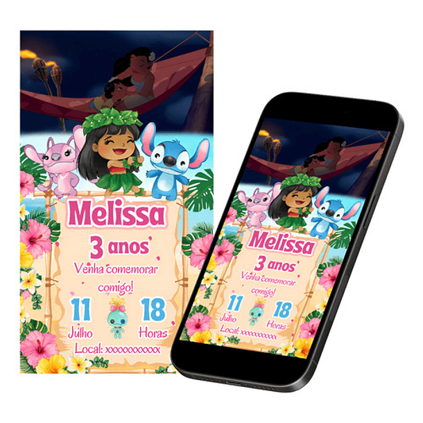 Convite Animado Lilo E Stitch 2