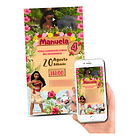Convite Digital Com Vídeo Moana Envio Imediato 1