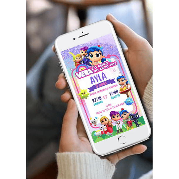 Convite Digital Vera E O Reino Do Arco-íris 4