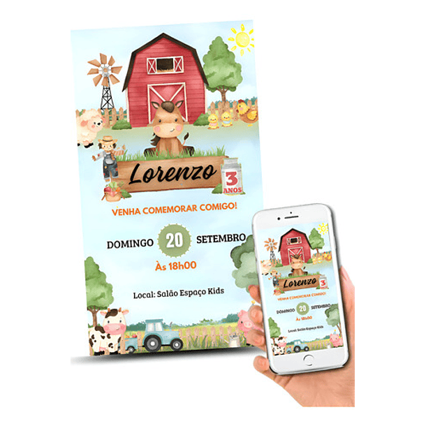 Convite Digital Fazendinha 1