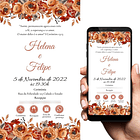 Convite Casamento Terracota Digital Interativo Whatsapp 3