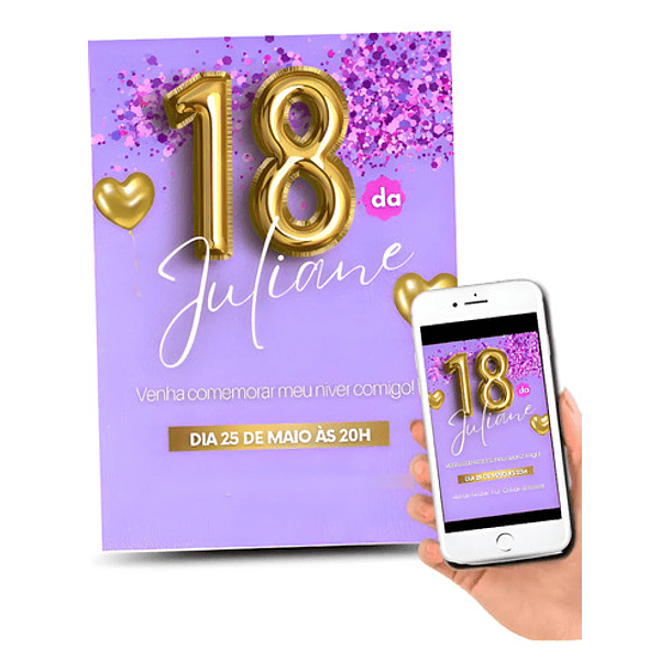 Convite Digital  18 Anos   Lilás 2