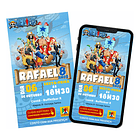 Convite De Aniversário Digital Interativo Do Tema One Piece. 1