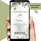 Convite Casamento Interativo Rústico Verde Folhas Verde 4