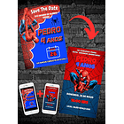 Save The Date + Convite Oficial Homem Aranha  Vermelho 2