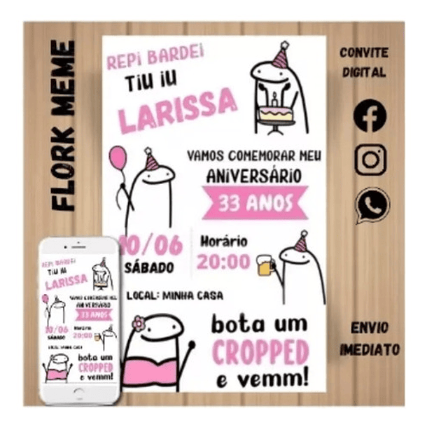 Convite Digital Divertido Flork Bento Cake   Flork 3