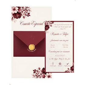 Convite Digital Envio Em 24h Interativo Casamento Marsala