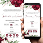 Convite Casamento Digital  Interativo Marsala 4