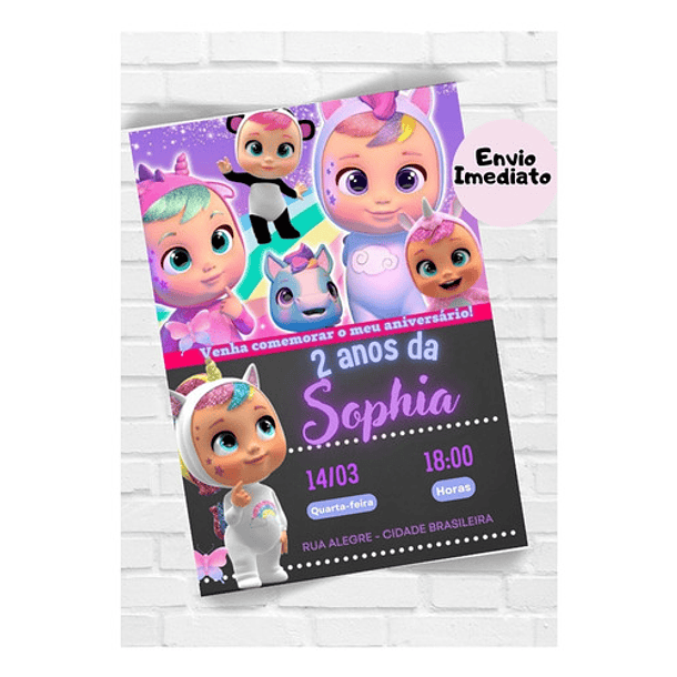 Convite Digital Cry Babies     Rosa-claro 4