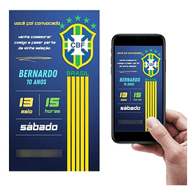 Convite Digital Futebol Brasil Animado Ou Interativo 