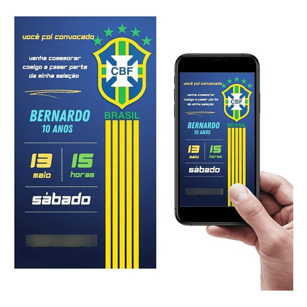 Convite Digital Futebol Brasil Animado Ou Interativo  2