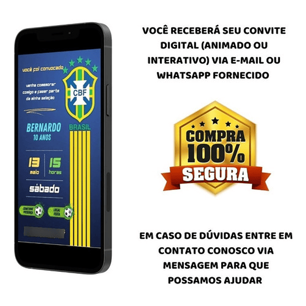 Convite Digital Futebol Brasil Animado Ou Interativo  6