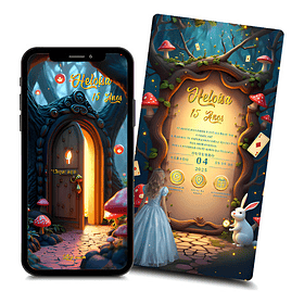 Convite Digital Animado 15 Anos Alice No País Das Maravilhas