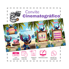 Convite Stitch Animado Interativo  Azul 3