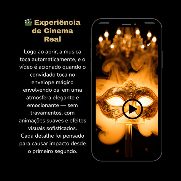 Convite Cinematográfico Interativo 15 Anos Preto 5