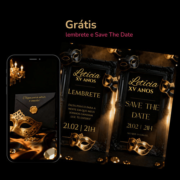 Convite Cinematográfico Interativo 15 Anos Preto 6