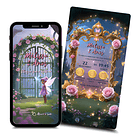 Convite Digital  Animado Jardim Encantado L + Brindes Rosa 1