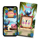 Convite Stitch Animado Interativo  Azul 1