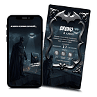 Convite Batman Animado Interativo  Infantil  Preto 2