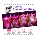 Convite Interativo Barbie Animado  + Brindes Fúcsia 3