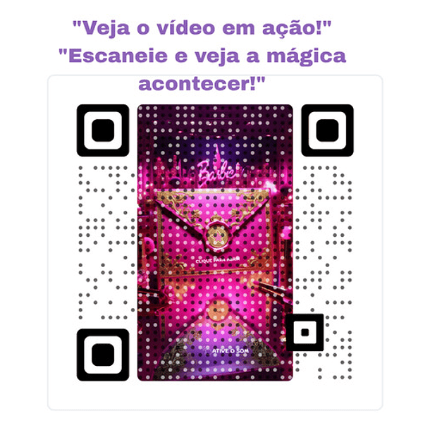 Convite Interativo Barbie Animado  + Brindes Fúcsia 7